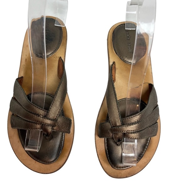 GENTLE SOLES by KENNETH COLE Bronze Thongs Genuine Leather Flip Flops Sandals 6 - Picture 7 of 16